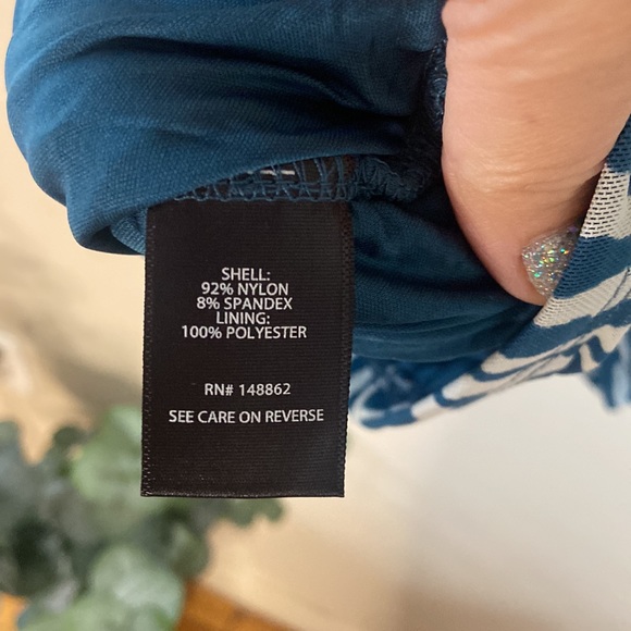 New Blue and white Zebra Animal Print Torrid Mesh Cami Tank Plus - Picture 5 of 5